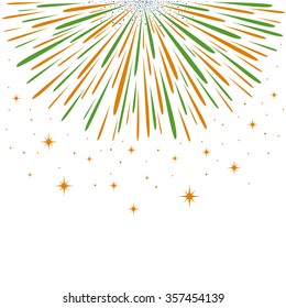 Firework independence day on white background vector illustration