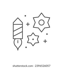 Firework launch line outline icon