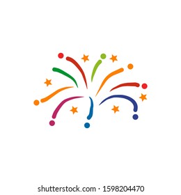 Firework light design vector illustration template