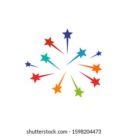 Firework light design vector illustration template