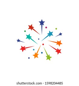 Firework light design vector illustration template