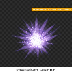 Firework lilac isolated. Xmas decoration. Holiday design element. Bright realistic firework with transparent background effect.