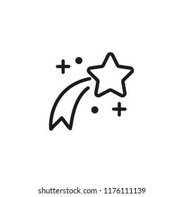 Firework line icon. Comet, meteorite, sparkle. Holiday concept. Vector illustration can be used for topics like space, celebration, pyrotechnics
