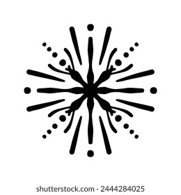Firework line icon. Exploding festival fireworks set, Isolated on white background. Flat doodle style. Design concept for holiday banner, poster, flyer, greeting card, decorative elements