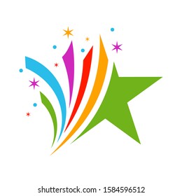 Firework line icon and happy new year firework vector design, Creative icon, design concept