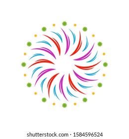 Firework line icon and happy new year firework vector design, Creative icon, design concept
