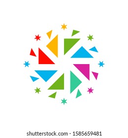 Firework line icon and happy new year firework vector design, Creative icon, design concept