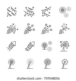 Firework Line Icon Set 4, Vector Eps10.