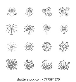 firework line icon set 6, vector eps10.