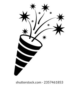 firework line icon set, happy new year firework