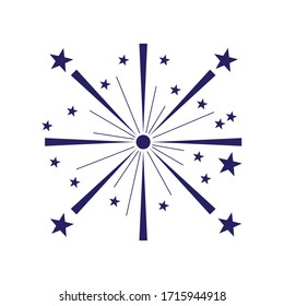 Firework line style icon design, Celebration festival event holiday party anniversay explosion and festive theme Vector illustration