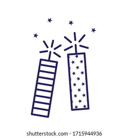 Firework line style icon design, Celebration festival event holiday party anniversay explosion and festive theme Vector illustration
