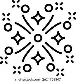 Firework Line Vector Icon Design