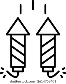 Firework Line Vector Icon Design