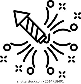 Firework Line Vector Icon Design
