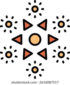 Firework Line Vector Icon Design