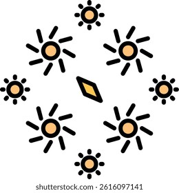 Firework Line Vector Icon Design