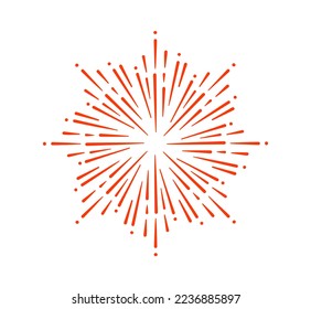 Feuerwerk Linien Kunstschmuck Design Vektorvorlage.
