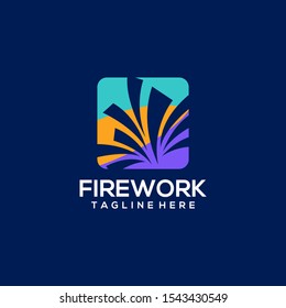 Firework Logo Design Vector Template