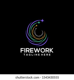 Firework Logo Design Vector Template