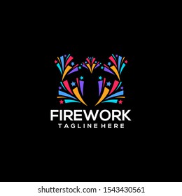 Firework Logo Design Vector Template