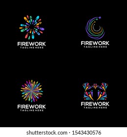 Firework Logo Design Vector Template
