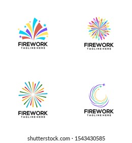 Firework Logo Design Vector Template