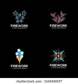 Firework Logo Design Vector Template