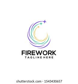 Firework Logo Design Vector Template