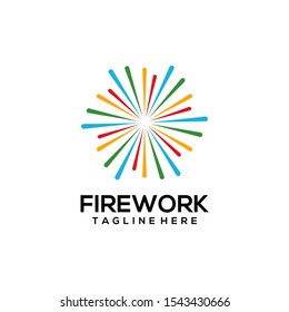 Firework Logo Design Vector Template