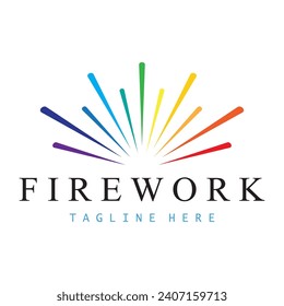 Firework Logo Design vector template