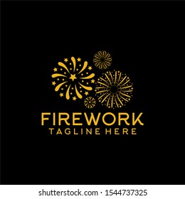 Firework Logo Icon Template Vector