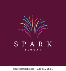 Firework Logo, Modern Abstract Design Simple Colorful Spark, Vector Template Illustration