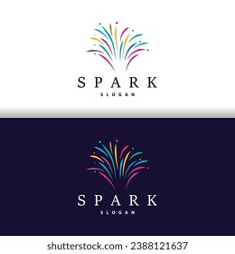 Firework Logo, Modern Abstract Design Simple Colorful Spark, Vector Template Illustration