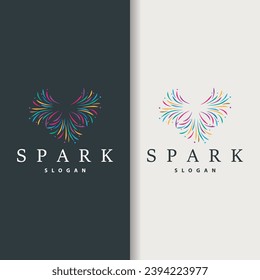 Firework Logo, Modern Abstract Design Simple Colorful Spark, Vector Template Illustration