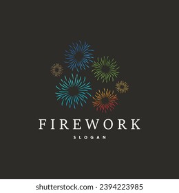 Firework Logo, Modern Abstract Design Simple Colorful Spark, Vector Template Illustration