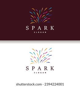 Firework Logo, Modern Abstract Design Simple Colorful Spark, Vector Template Illustration