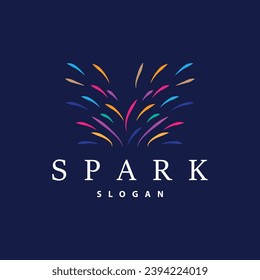 Firework Logo, Modern Abstract Design Simple Colorful Spark, Vector Template Illustration