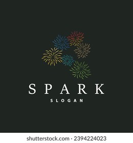 Firework Logo, Modern Abstract Design Simple Colorful Spark, Vector Template Illustration