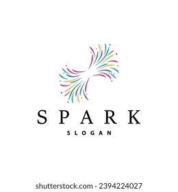 Firework Logo, Modern Abstract Design Simple Colorful Spark, Vector Template Illustration