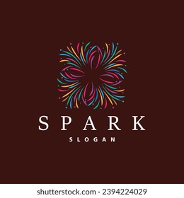 Firework Logo, Modern Abstract Design Simple Colorful Spark, Vector Template Illustration
