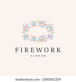 Logo de fuegos artificiales, diseño Abstractas moderno, chispa colorida simple, ilustración de Plantilla de Vector