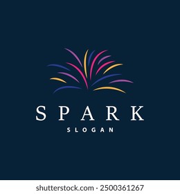 Firework Logo, Modern Abstract Design Simple Colorful Spark, Vector Template Illustration