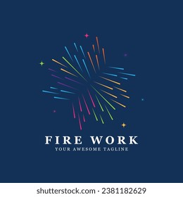 firework logo vector icon illustration design. logo for business, brand, celebration, fireworks, stars