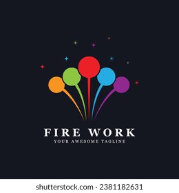 firework logo vector icon illustration design. logo for business, brand, celebration, fireworks, stars