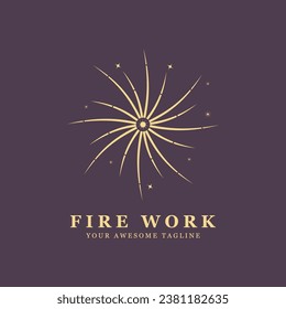 firework logo vector icon illustration design. logo for business, brand, celebration, fireworks, stars
