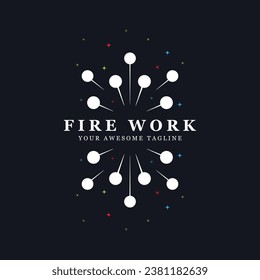 firework logo vector icon illustration design. logo for business, brand, celebration, fireworks, stars