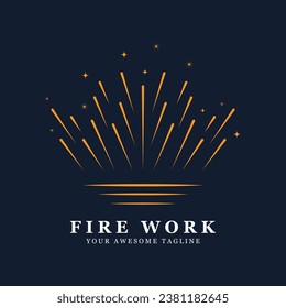 firework logo vector icon illustration design. logo for business, brand, celebration, fireworks, stars