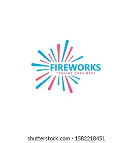 Firework Logo Vector Template Illustration Concept