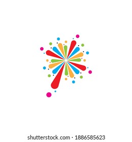 Firework logo vector template illustration